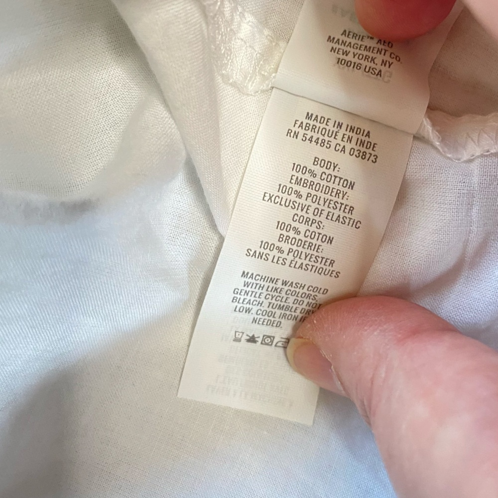 Aerie Spring Fling White Eyelet Halter Mini Dress, Size XXL, Cotton Summer EUC - Picture 10 of 10